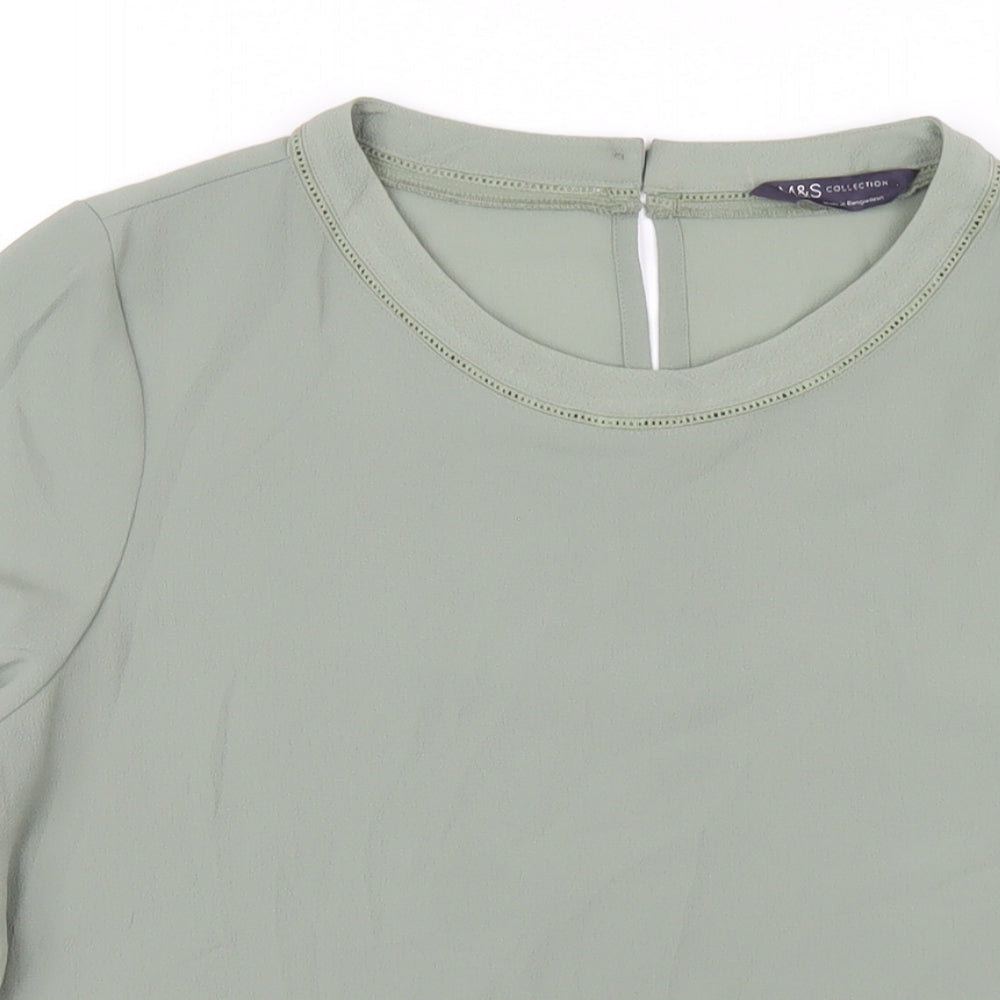 Womens UK Size 12 Marks and Spencer Green Basic T-Shirt