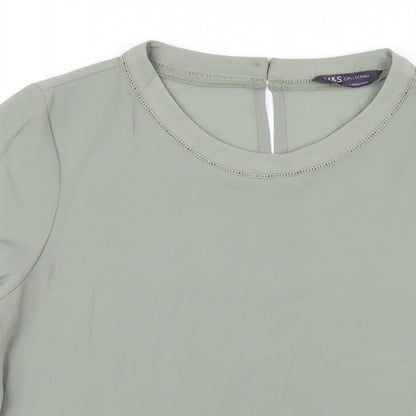 Womens UK Size 12 Marks and Spencer Green Basic T-Shirt