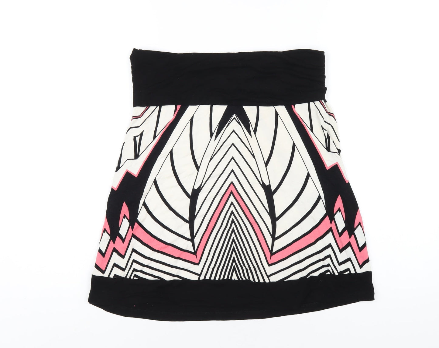 Marx Womens Multicoloured Geometric Viscose A-Line Skirt Size L