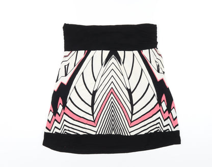 Marx Womens Multicoloured Geometric Viscose A-Line Skirt Size L
