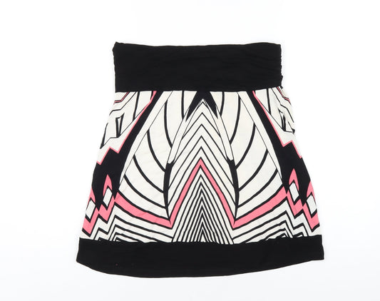 Marx Womens Multicoloured Geometric Viscose A-Line Skirt Size L