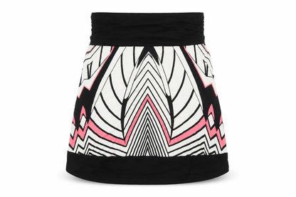 Marx Womens Multicoloured Geometric Viscose A-Line Skirt Size L