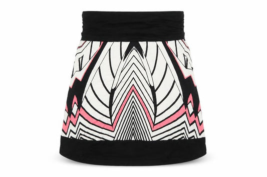 Marx Womens Multicoloured Geometric Viscose A-Line Skirt Size L