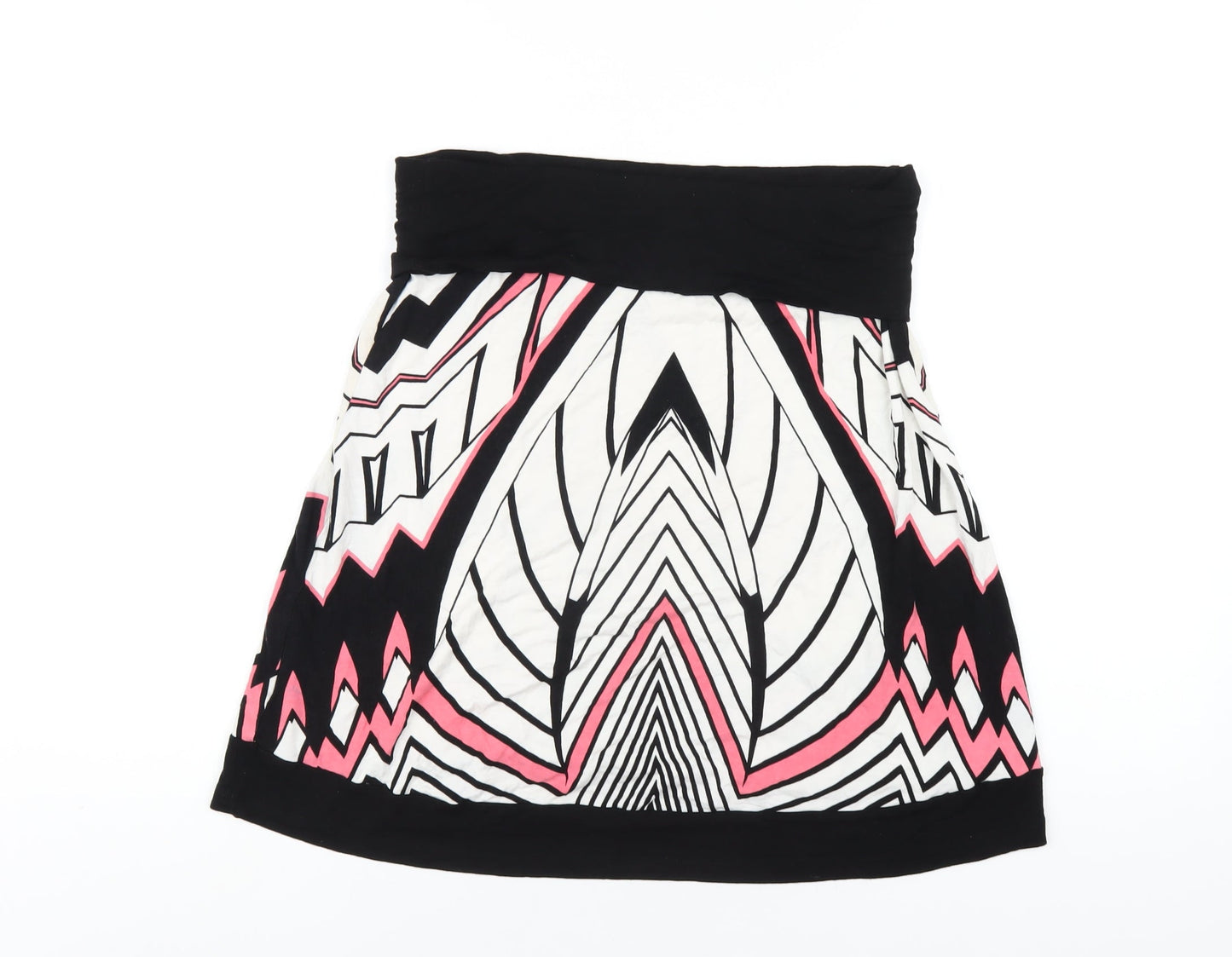 Marx Womens Multicoloured Geometric Viscose A-Line Skirt Size L