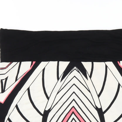 Marx Womens Multicoloured Geometric Viscose A-Line Skirt Size L