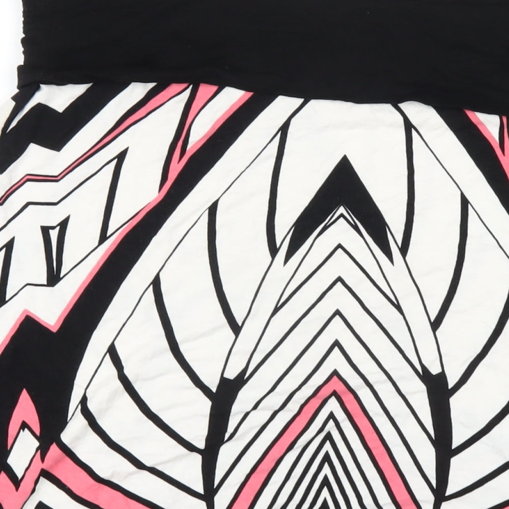 Marx Womens Multicoloured Geometric Viscose A-Line Skirt Size L