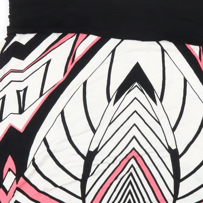 Marx Womens Multicoloured Geometric Viscose A-Line Skirt Size L
