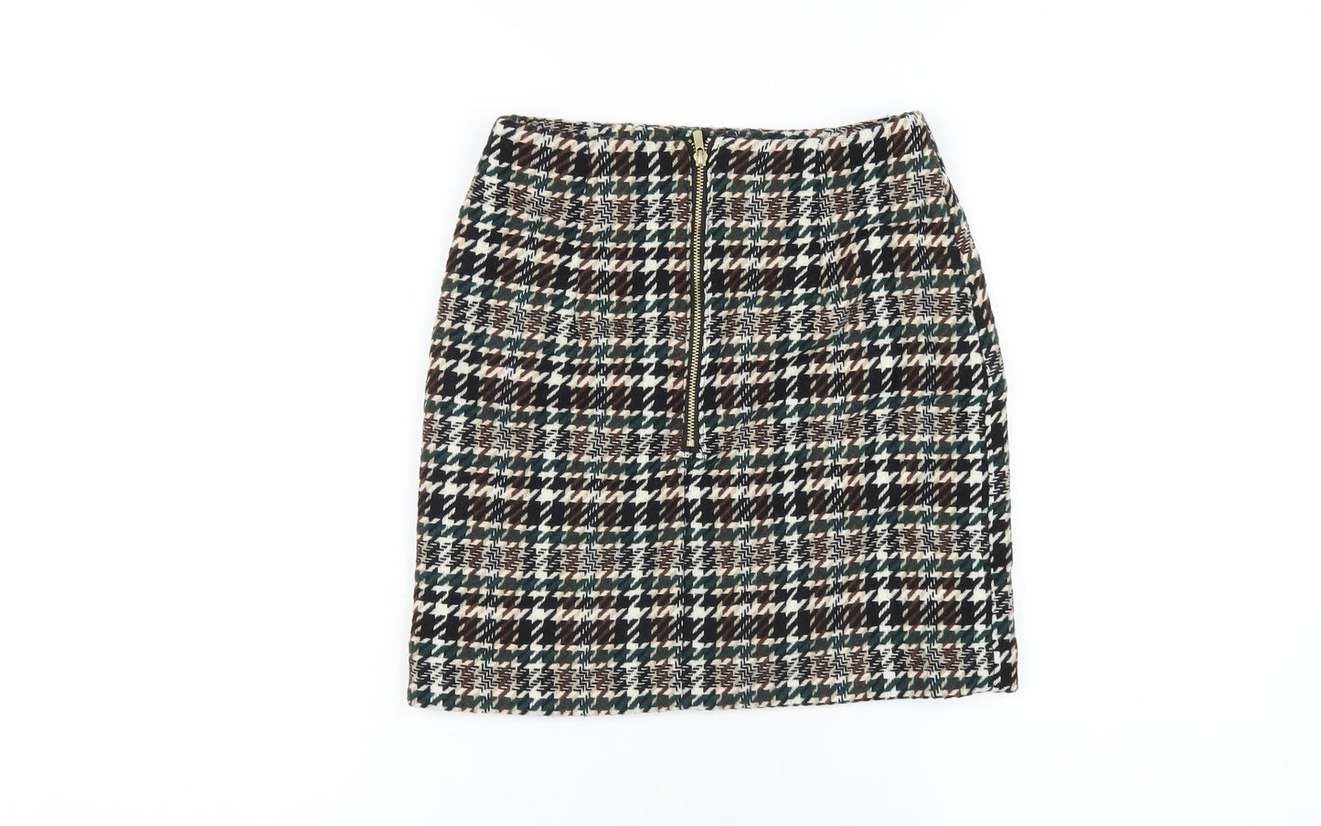 H&M Womens Multicoloured Geometric Polyester A-Line Skirt Size 4 Zip