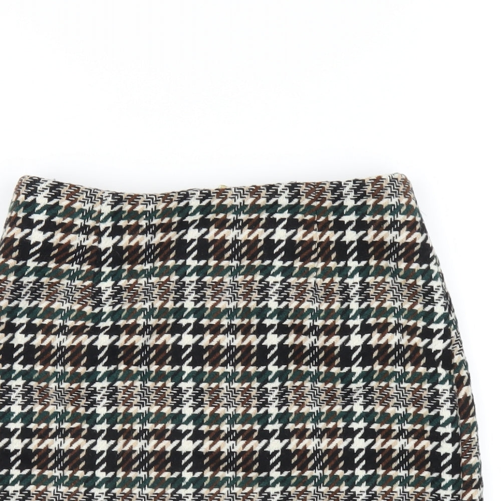 H&M Womens Multicoloured Geometric Polyester A-Line Skirt Size 4 Zip