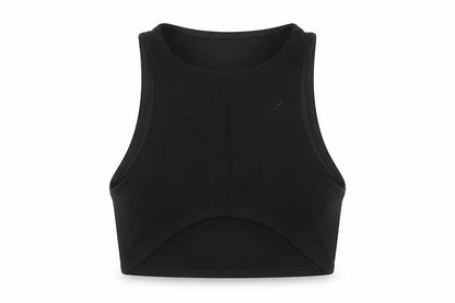 Womens UK Size 4 PRETTYLITTLETHING Black Cropped Tank