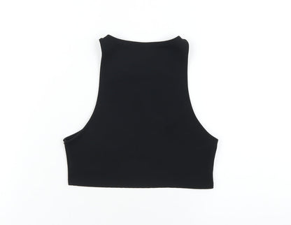 Womens UK Size 4 PRETTYLITTLETHING Black Cropped Tank