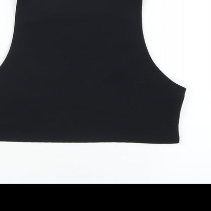 Womens UK Size 4 PRETTYLITTLETHING Black Cropped Tank