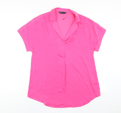 Womens UK Size 6 Marks and Spencer Pink Basic T-Shirt