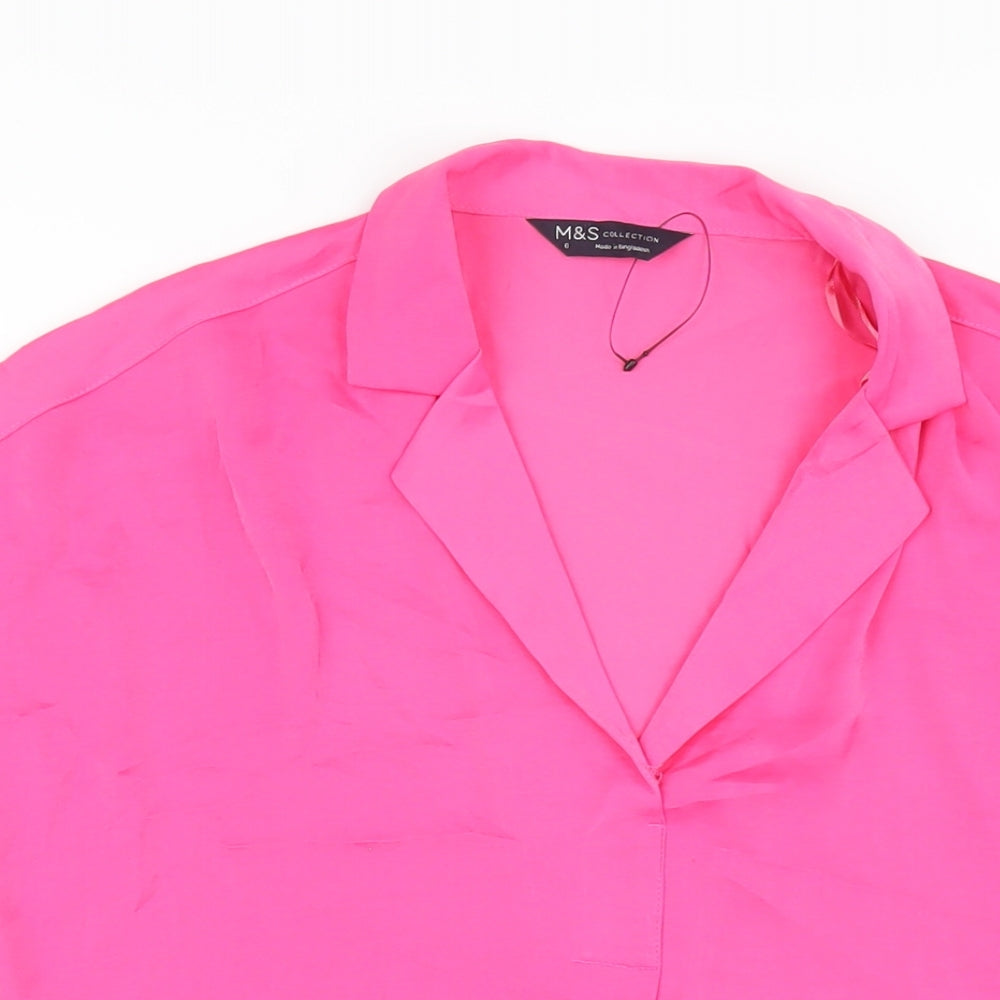 Womens UK Size 6 Marks and Spencer Pink Basic T-Shirt