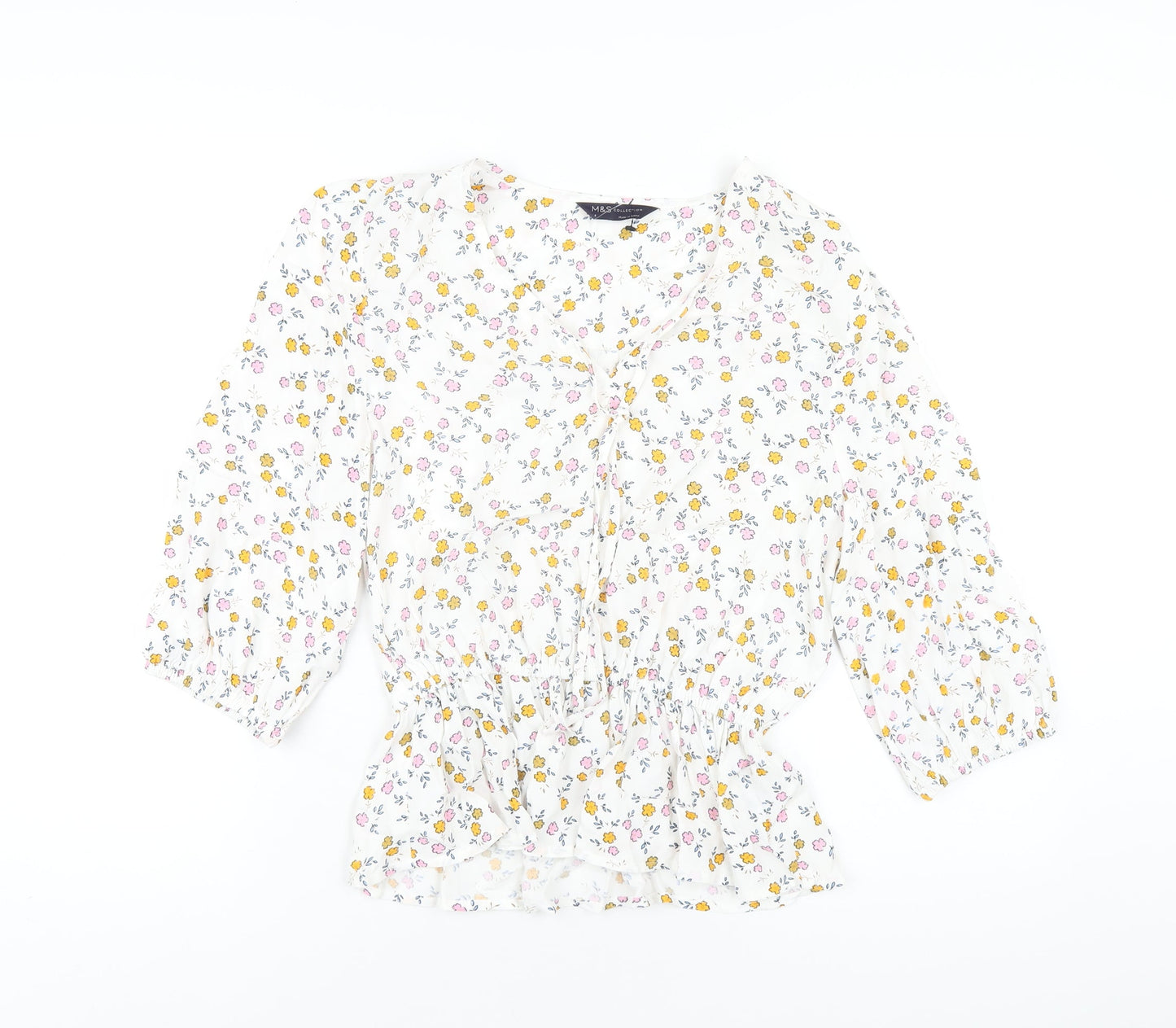 Womens UK Size 8 Marks and Spencer White Basic Blouse