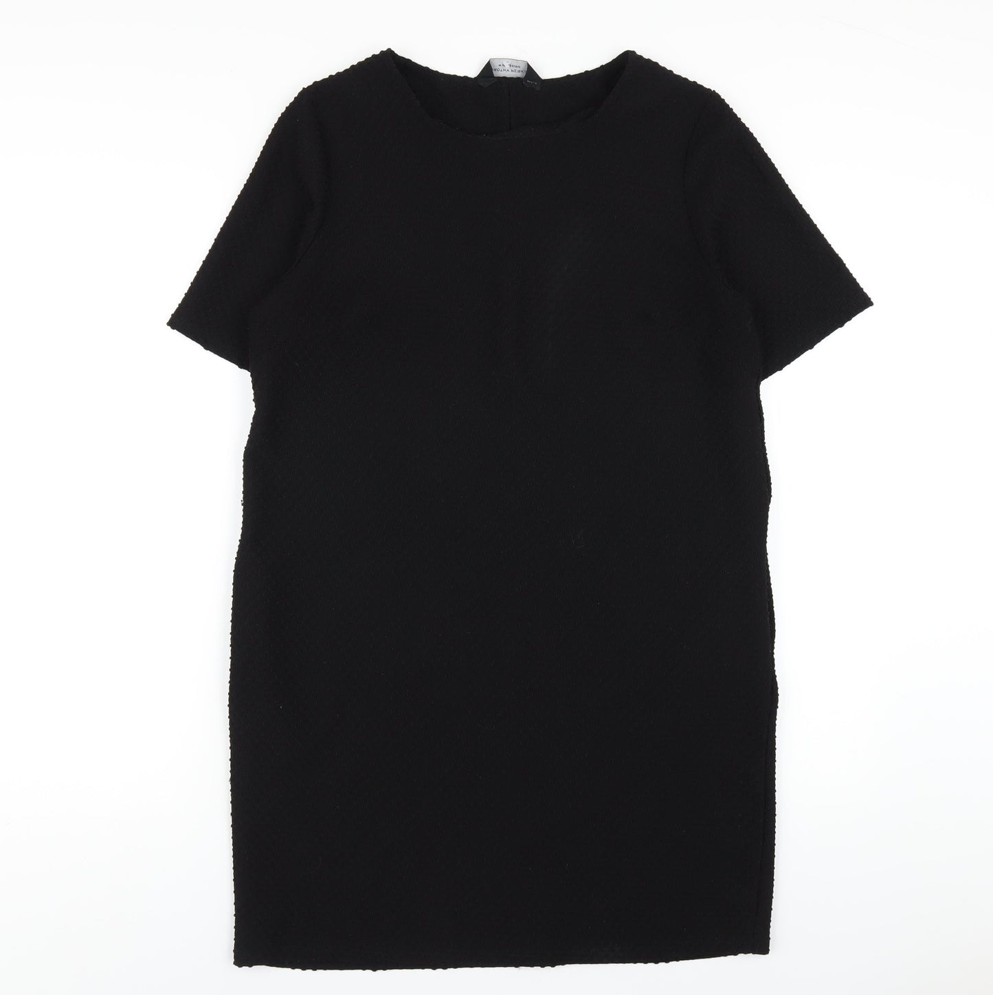 Dorothy Perkins Womens Black Polyester T-Shirt Dress Size 14 Round Neck Pullover