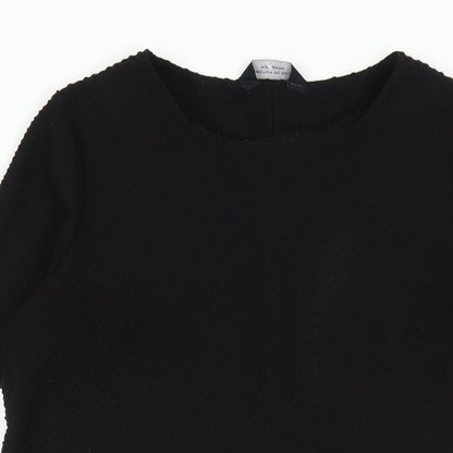 Dorothy Perkins Womens Black Polyester T-Shirt Dress Size 14 Round Neck Pullover