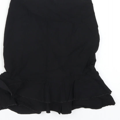 PRETTYLITTLETHING Womens Black Polyester Mini Skirt Size 4