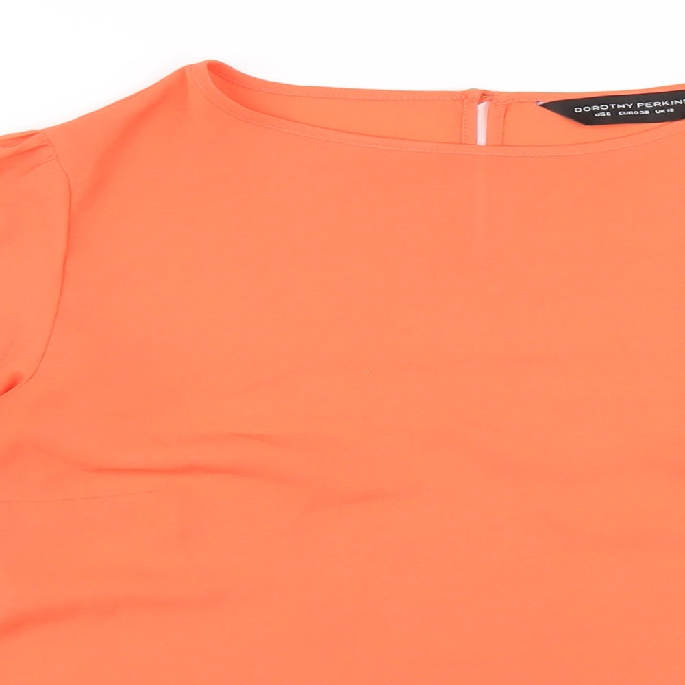 Womens UK Size 10 Dorothy Perkins Orange Basic Blouse