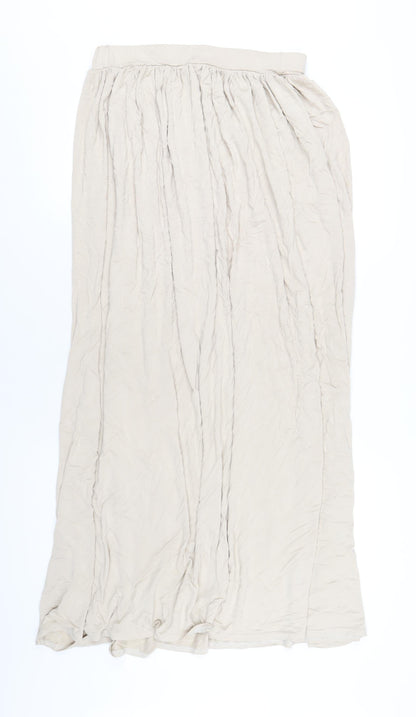 Boohoo Womens Beige Viscose Maxi Skirt Size 12