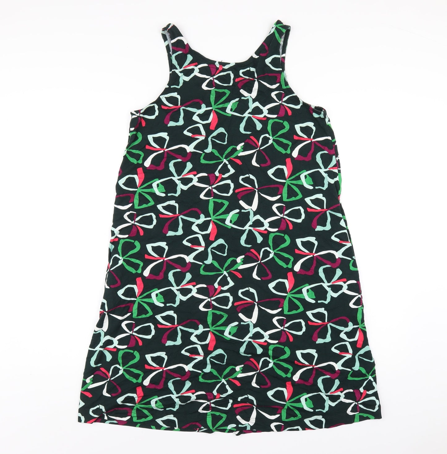 NEXT Womens Multicoloured Geometric Viscose T-Shirt Dress Size M Round Neck Pullover