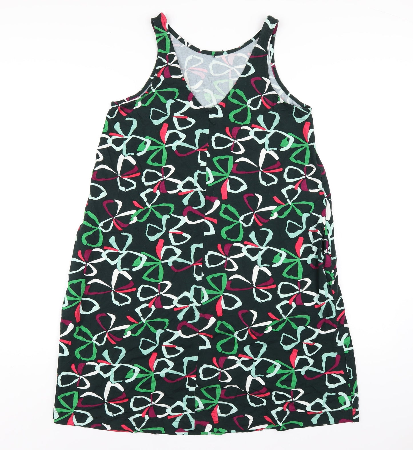 NEXT Womens Multicoloured Geometric Viscose T-Shirt Dress Size M Round Neck Pullover