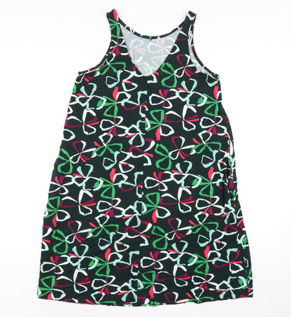 NEXT Womens Multicoloured Geometric Viscose T-Shirt Dress Size M Round Neck Pullover