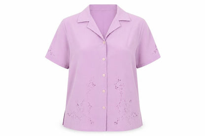 Berkertex Womens Purple Polyester Basic Button-Up Size 14 Collared