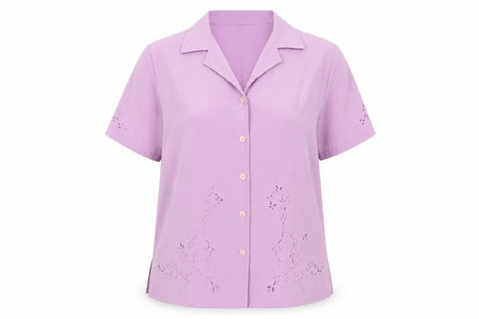 Berkertex Womens Purple Polyester Basic Button-Up Size 14 Collared
