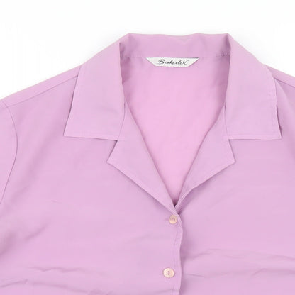 Berkertex Womens Purple Polyester Basic Button-Up Size 14 Collared
