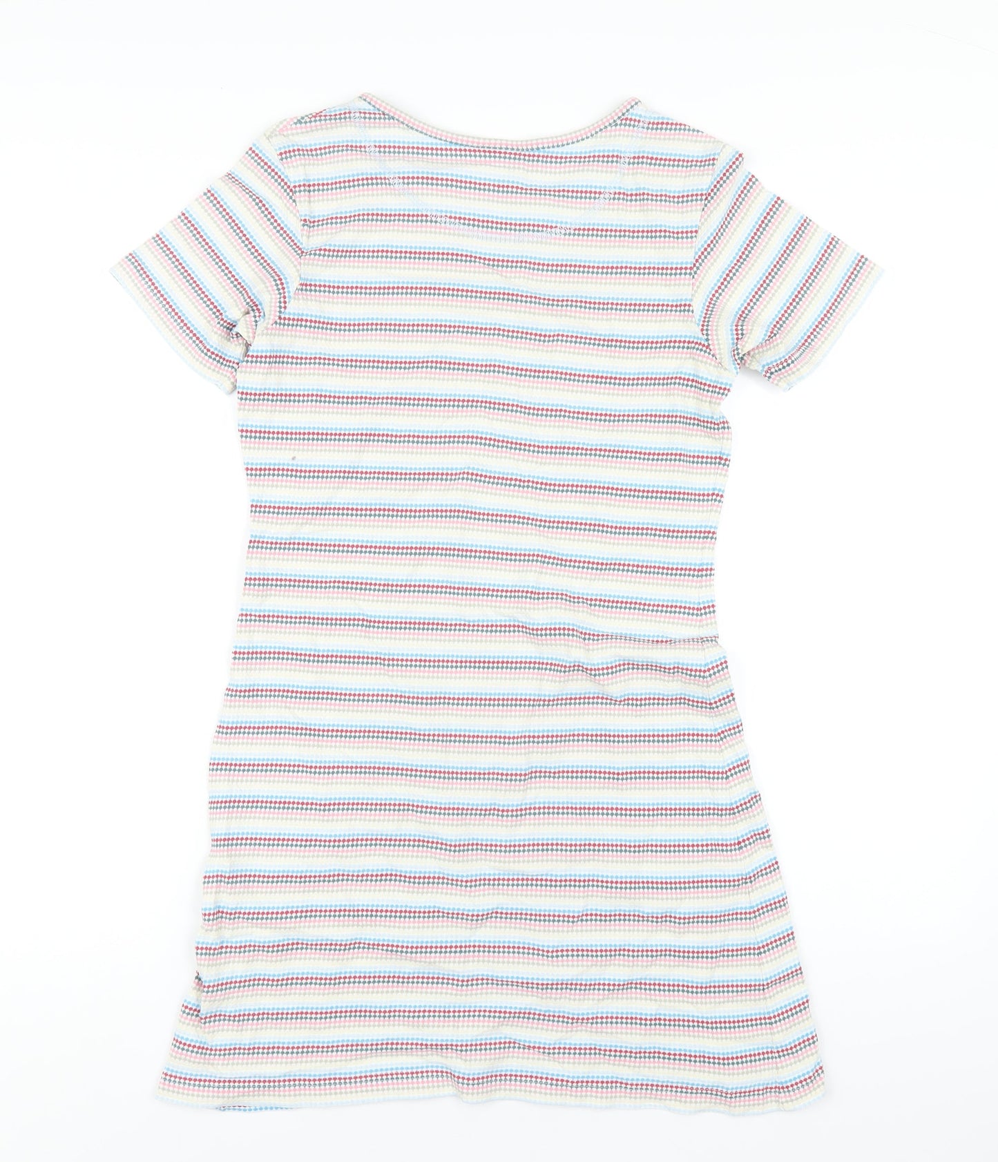 NEXT Womens Multicoloured Striped Cotton A-Line Size 12 Round Neck Pullover