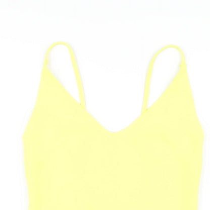 H&M Womens Yellow Polyester Bodysuit One-Piece Size S Snap
