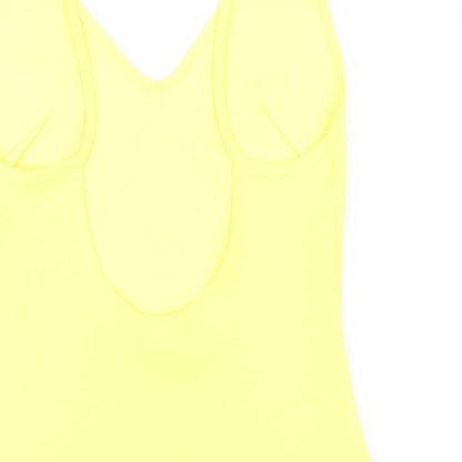H&M Womens Yellow Polyester Bodysuit One-Piece Size S Snap