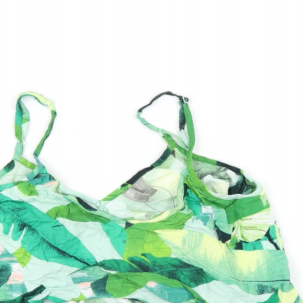 Womens UK Size 4 ASOS Green Camisole T-Shirt