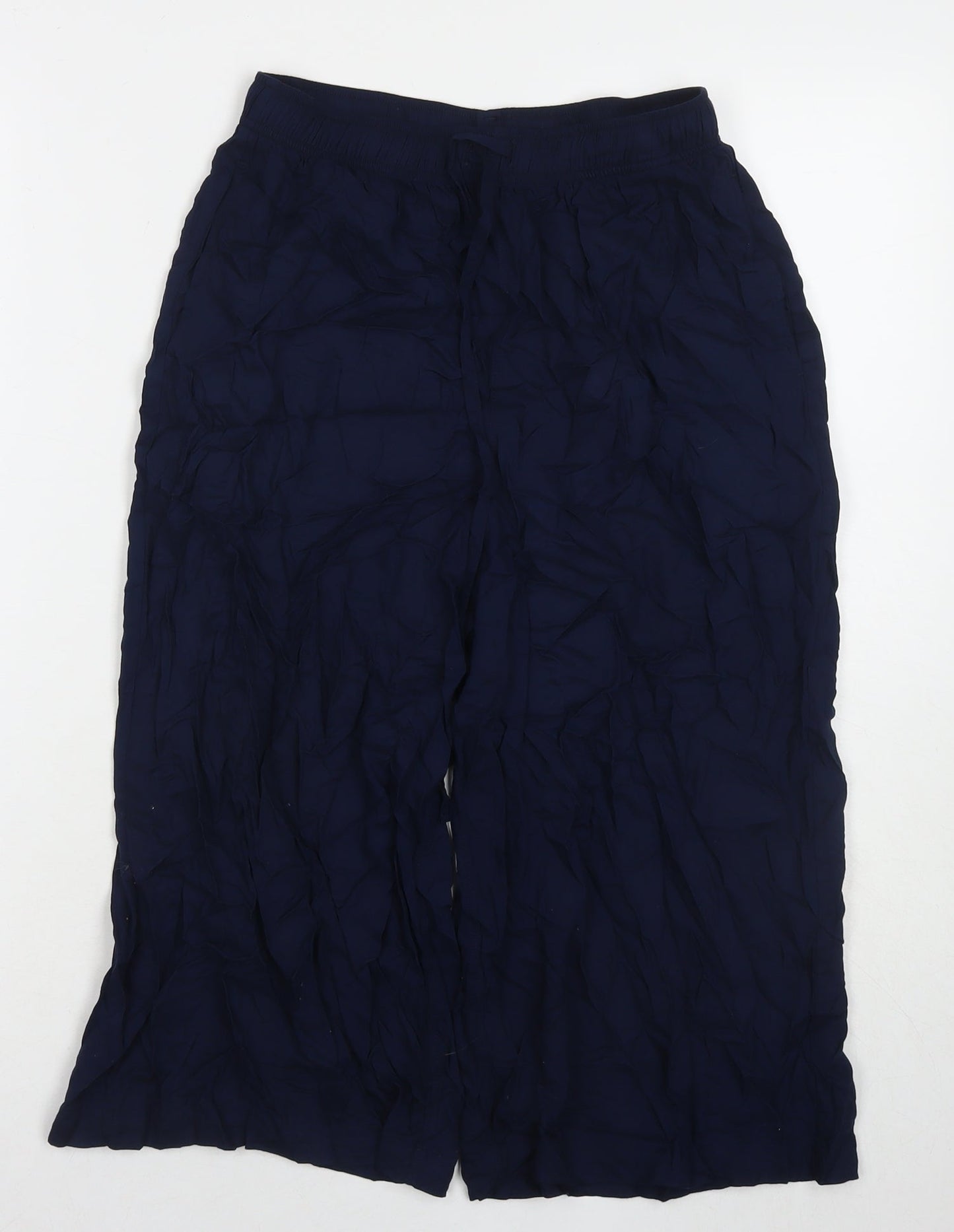 Womens UK Size S Uniqlo Regular Fit Cropped Blue Trousers