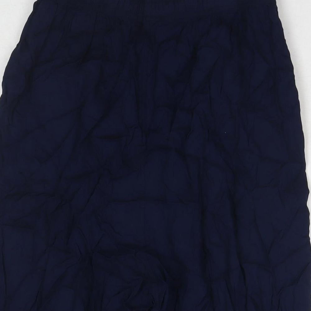 Womens UK Size S Uniqlo Regular Fit Cropped Blue Trousers