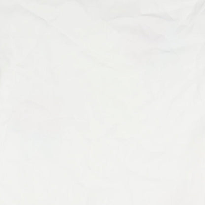 Missguided Womens White Polyester T-Shirt Dress Size 10 Round Neck Pullover - Embraided Flowers