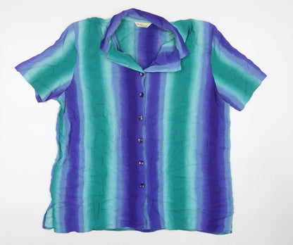 Womens UK Size 20 Design Essentials Multicoloured Basic Button-Up
