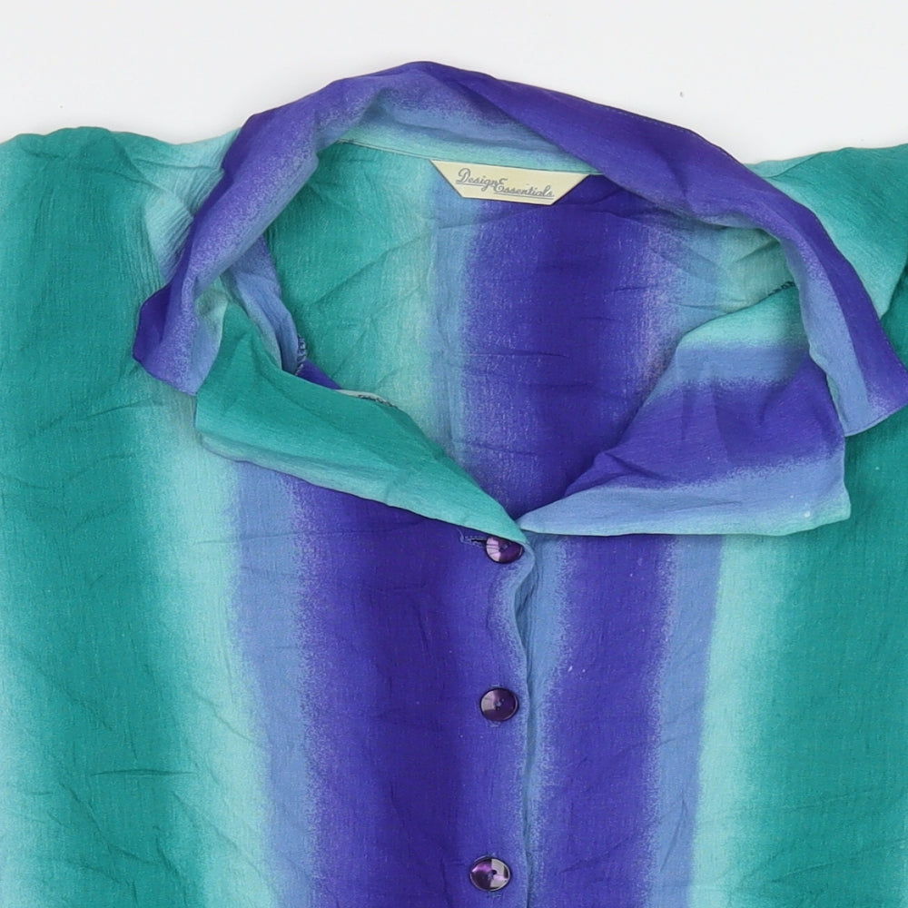 Womens UK Size 20 Design Essentials Multicoloured Basic Button-Up