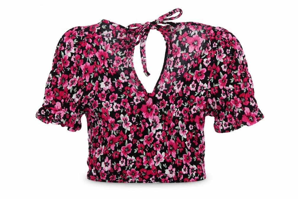 Womens UK Size 8 Divided by H&M Pink Cropped T-Shirt