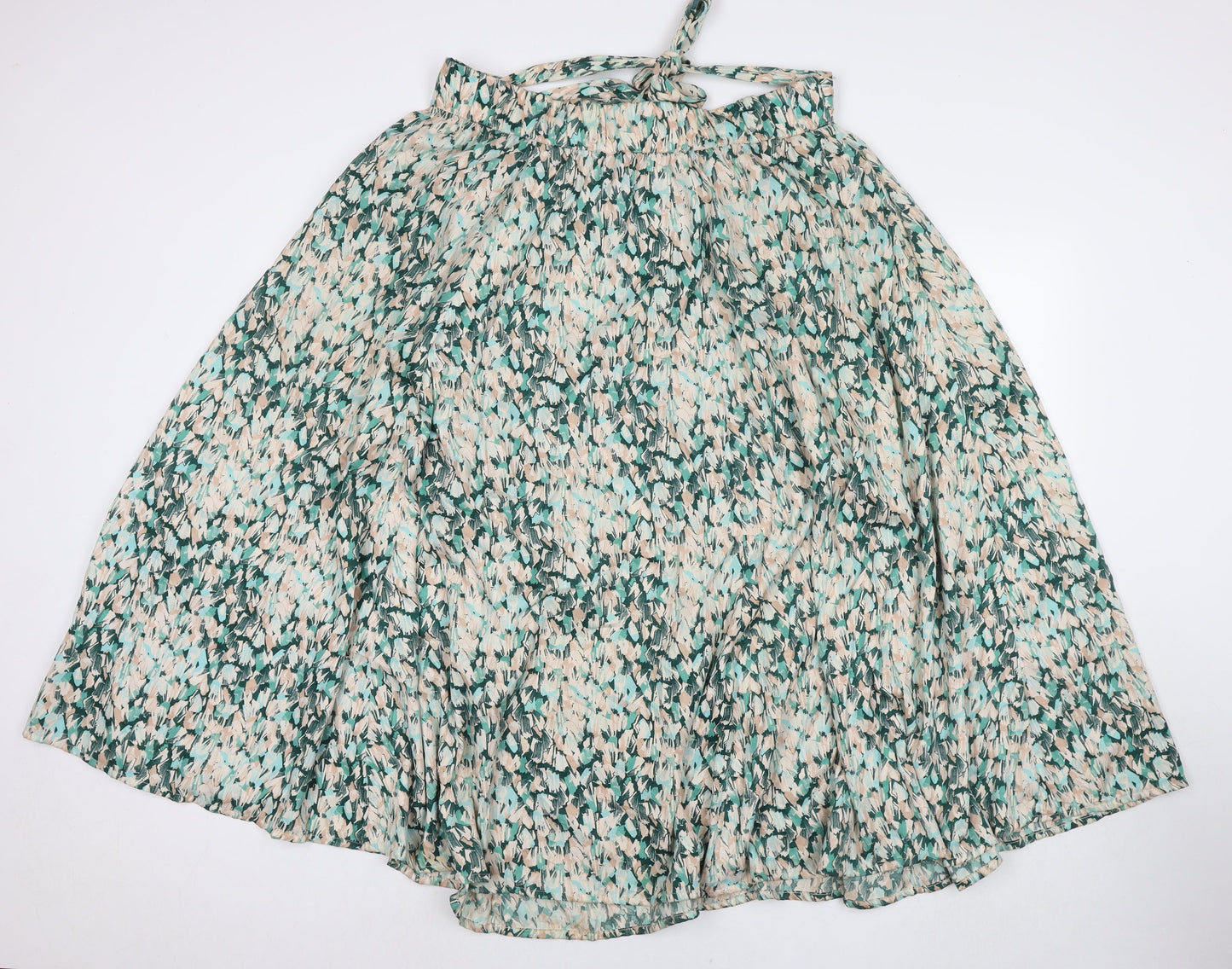 H&M Womens Multicoloured Geometric Polyester Maxi Skirt Size L Tie