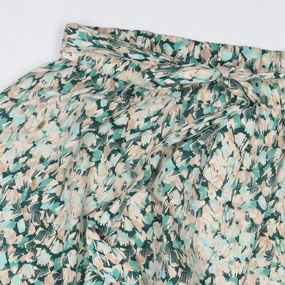 H&M Womens Multicoloured Geometric Polyester Maxi Skirt Size L Tie