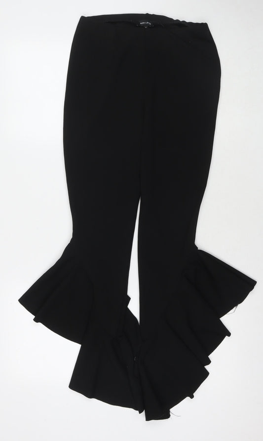 New Look Womens Black Polyester Trousers Size 6 L29 in Regular - Leg detail