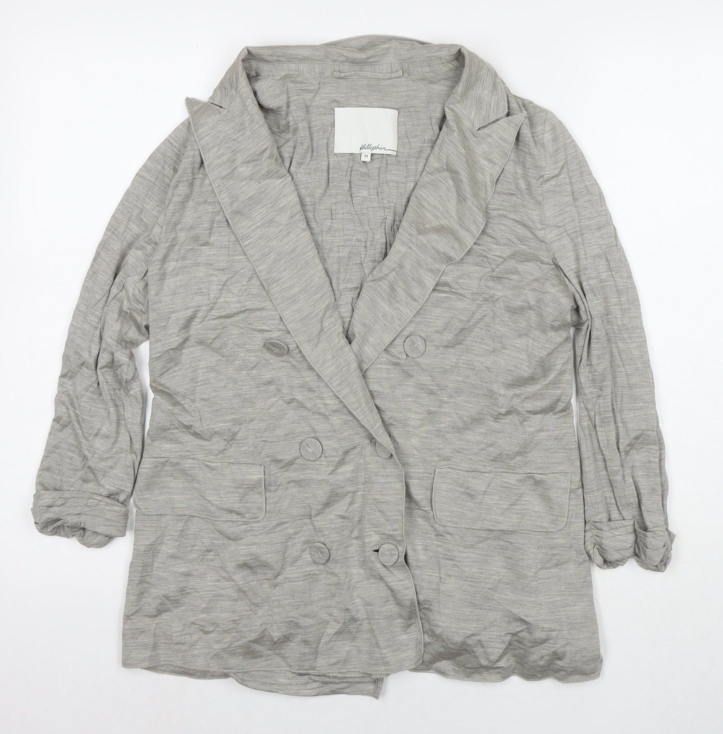 Phillp Drum Womens Grey Jacket Blazer Size M Button