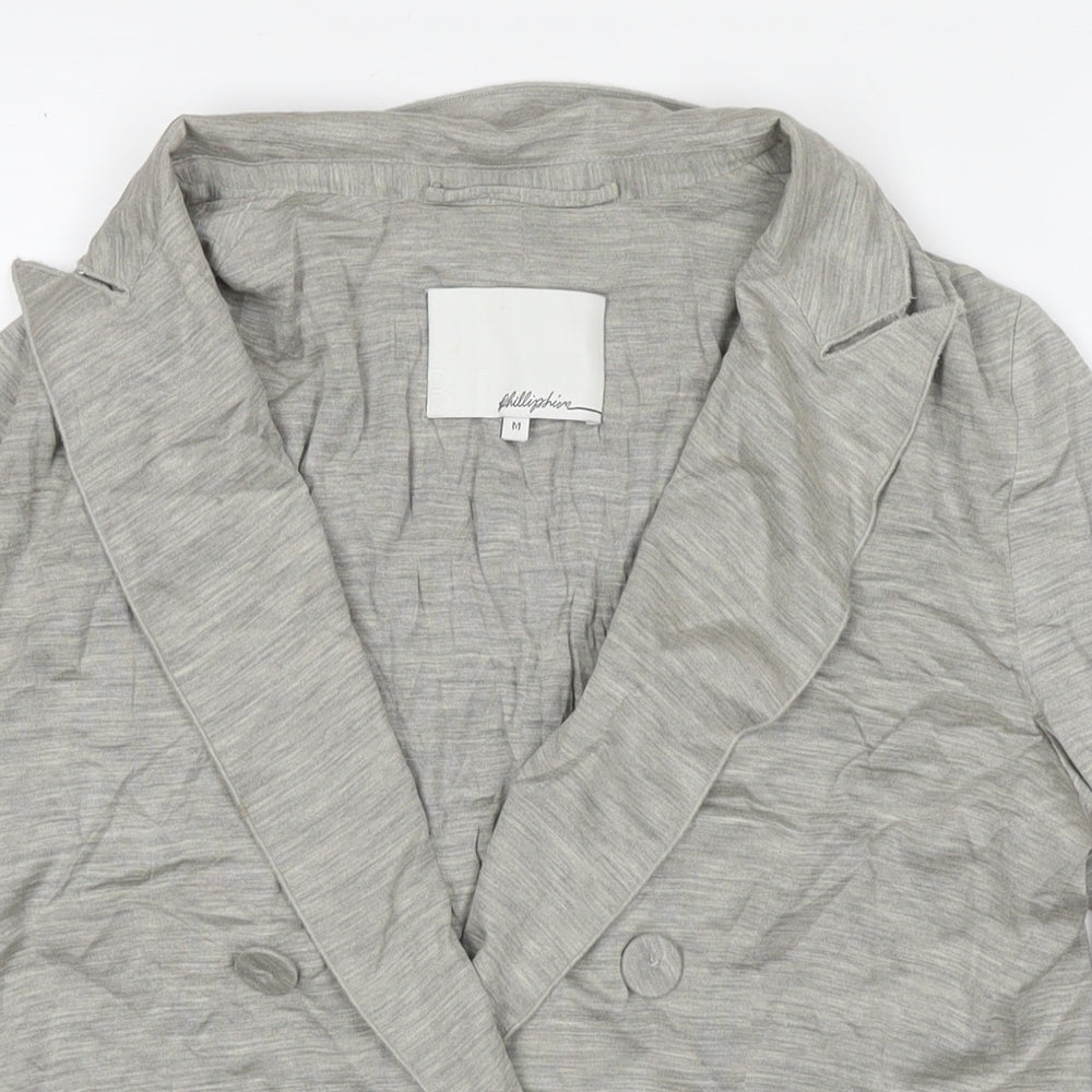 Phillp Drum Womens Grey Jacket Blazer Size M Button