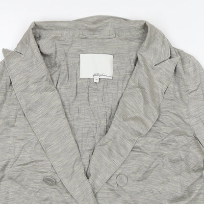 Phillp Drum Womens Grey Jacket Blazer Size M Button