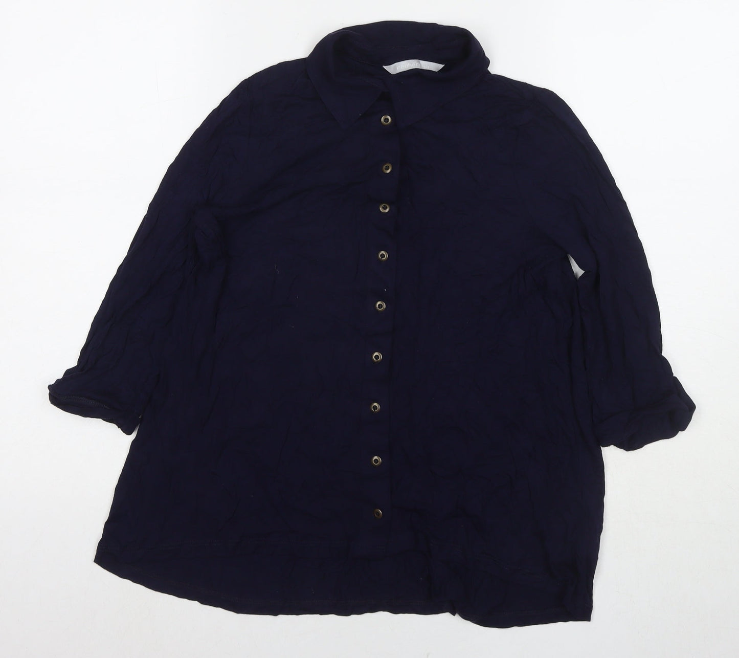 Womens UK Size 8 Red Herring Blue Basic Button-Up