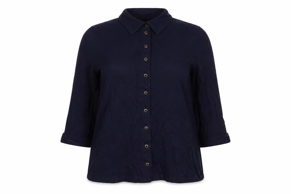 Womens UK Size 8 Red Herring Blue Basic Button-Up