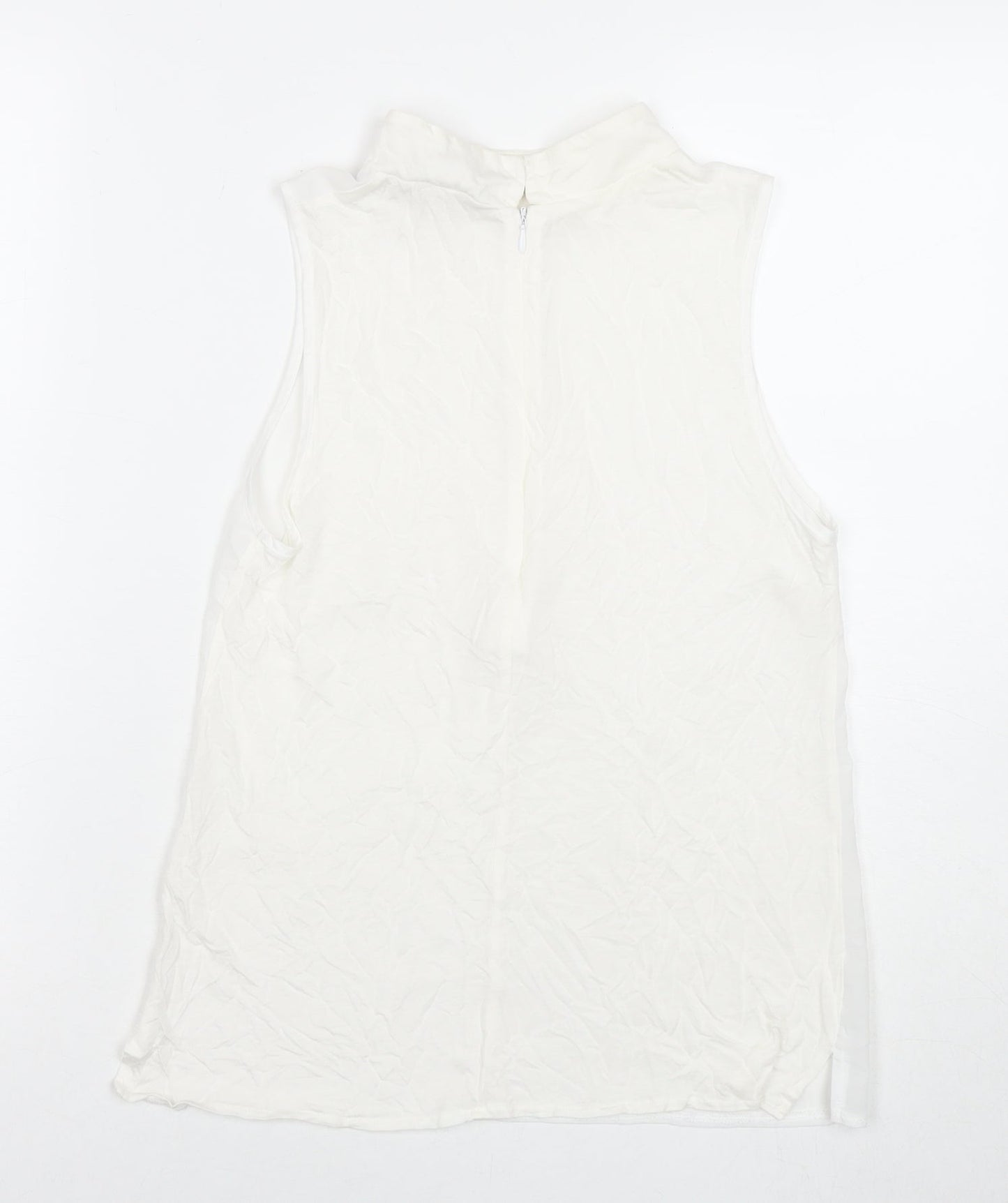 French Connection Womens White Polyester Basic Tank Size XS Round Neck