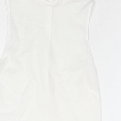 French Connection Womens White Polyester Basic Tank Size XS Round Neck